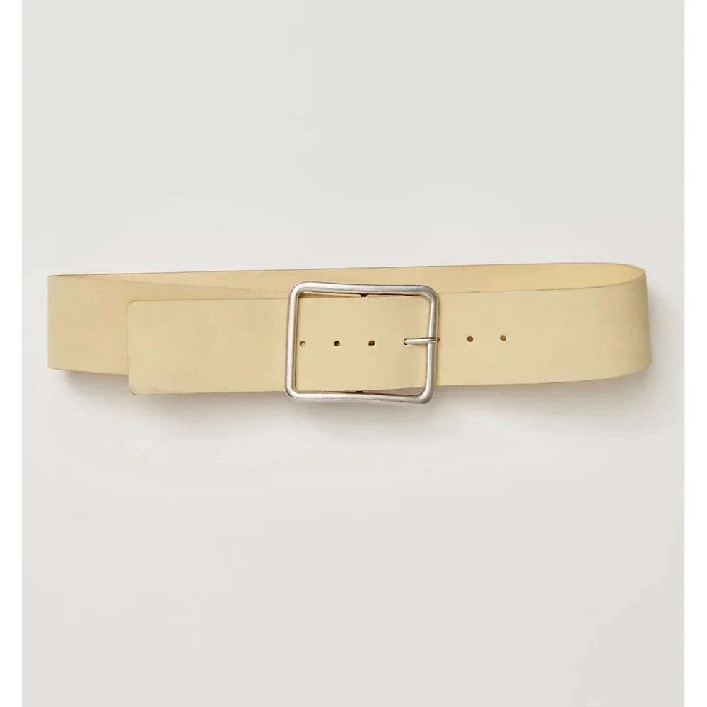 Free People Hex Suede Hip Belt Banana Cream Boho Festival Western NWT M/L Y2K